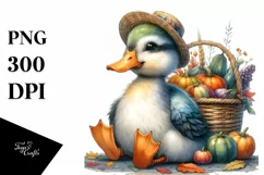 Colorful Baby Duck with Vegetables | Clipart Product Image 1