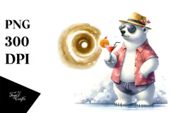 Funky Polar Bear with Beachwear PNG Product Image 1