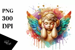 Cupid Angel Of Love Gesture Watercolor Florals Clipart Product Image 8