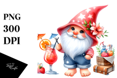 Whimsical Cocktail Gnome PNG Product Image 1