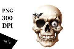 Funny Watercolor Halloween Skull | Clipart Product Image 3