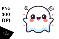 Cute Ghost Boujee Watercolor, PNG Product Image 1