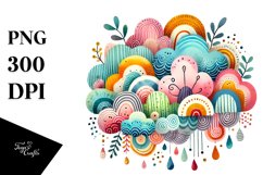 Simple Colorful Whimsical Cloud PNG Product Image 1