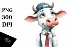 Funny White Cow with Goofy Smile | Clipart Product Image 3