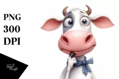 Funny White Cow with Goofy Smile | Clipart Product Image 1