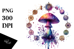 Vibrant Celestial Mushroom PNG Product Image 1
