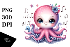 Energetic Octopus PNG Product Image 1