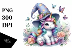 Colorful Baby Unicorn PNG Product Image 1