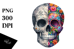 Colorful Splash Skull Painting, Transparent PNG Product Image 1