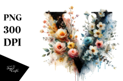 Grungy Spring Flowers V Painting, Transparent PNG Product Image 1