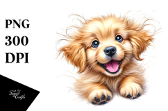 Happy Golden Retriever Baby PNG Product Image 1