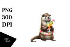 Cute Otter with Beachwear PNG Product Image 1