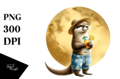 Cute Otter with Beachwear PNG Product Image 1