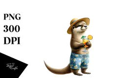 Otter Wearing Beachwear, Transparent PNG Product Image 1