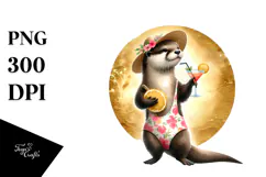 Otter Wearing Beachwear, Transparent PNG Product Image 1