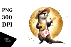 Cute Otter with Beachwear PNG Product Image 1