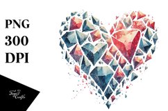 Washed Watercollor Heart PNG Product Image 1