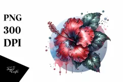 Glossy Hibiscus Made of Shiny Material | Sublimation Clipart Product Image 1