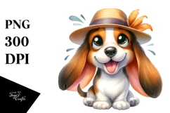 Happy Baby Cartoon Basset Hound, Clipart PNG Product Image 1