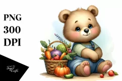 Colorful Baby Bear with Vegetables | Clipart Product Image 3