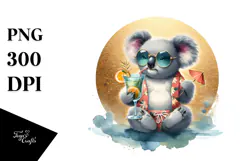 Koala Wearing Beachwear, Transparent PNG Product Image 1