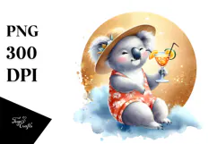 Cute Koala with Beachwear PNG Product Image 1