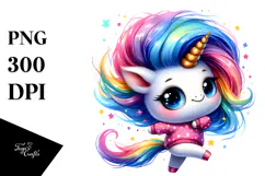 Vibrant Unicorn with Cool Haircut PNG Product Image 1