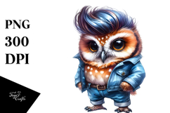 Cute Baby Owl with Cool Haircut, Transparent PNG Product Image 1