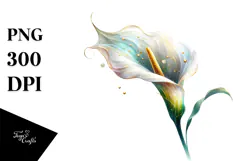 Calla Lily Made of Material with Golden Insertions PNG Product Image 1
