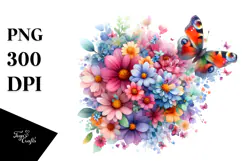 Colorful Butterfly Hummingbird PNG Product Image 1