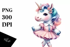 Colorful Baby Unicorn with Swing Dancer's Outfit PNG Product Image 3