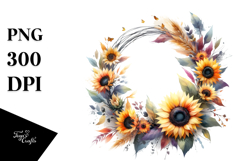 Vibrant Wreath with Sunflower | Clipart Product Image 1