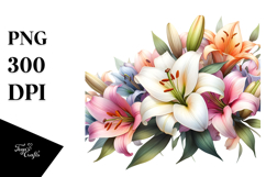 Colorful Lily with Glossy Petals PNG Product Image 1