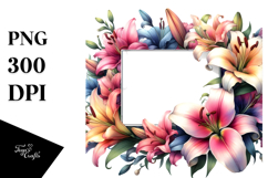 Colorful Lily with Glossy Petals PNG Product Image 1