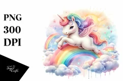 Colorful Baby Unicorn PNG Product Image 1