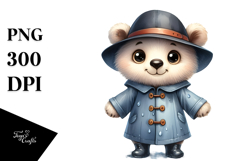 Expressive Bear with Raincoat | Clipart Product Image 1