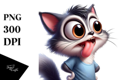 Goofy Cartoon Cat PNG Product Image 1