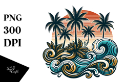 Tropical Tree Waves Clipart Product Image 1