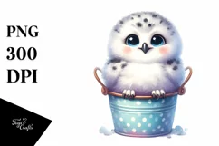 Whimsical Snowy Owl | Bucket | Clipart Product Image 3