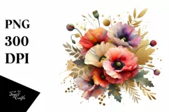 Colorful Bouquet with Gold Foil and Poppy Splash Product Image 3