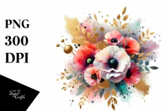 Colorful Bouquet with Gold Foil and Poppy Splash Product Image 3