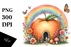 Colorful Fairy House | Fruit Rainbow | Clipart Product Image 1