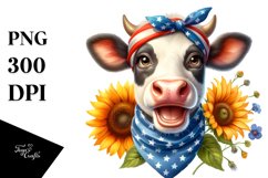 Cow Portrait with Housewife Bandana Product Image 1