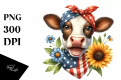 Cow Portrait with Housewife Bandana Product Image 1