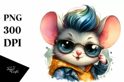 Vibrant Mouse with Cool Haircut PNG Product Image 1