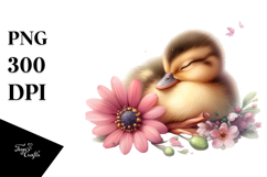 Digital Baby Duck, Watercolor Art Product Image 1