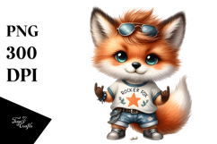 Cute Baby Fox Rocker PNG Product Image 1