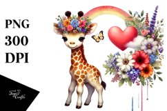 Baby Giraffe with Heart PNG Product Image 1