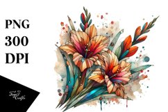 Stained Gladiolus with Metallic Inserts | Clipart Product Image 3