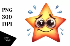 Simple Funny Star with Big Eyes, Transparent PNG Product Image 1